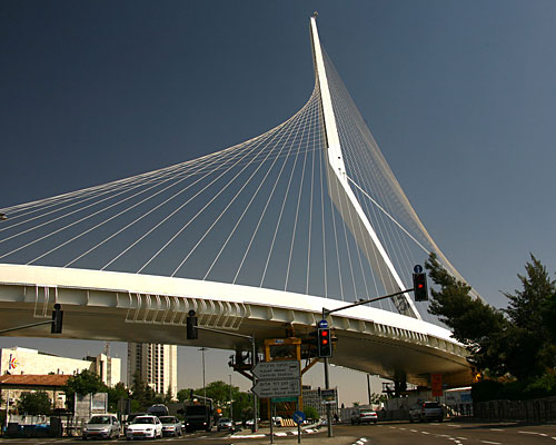 Pont à cordes de Calatrava à Jérusalem