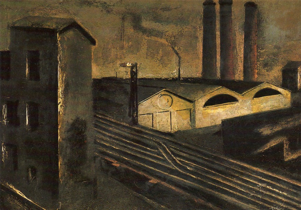 Mario Sironi, Urban landscape with chimneys 1921