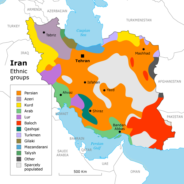 Carte ethnique de l'Iran