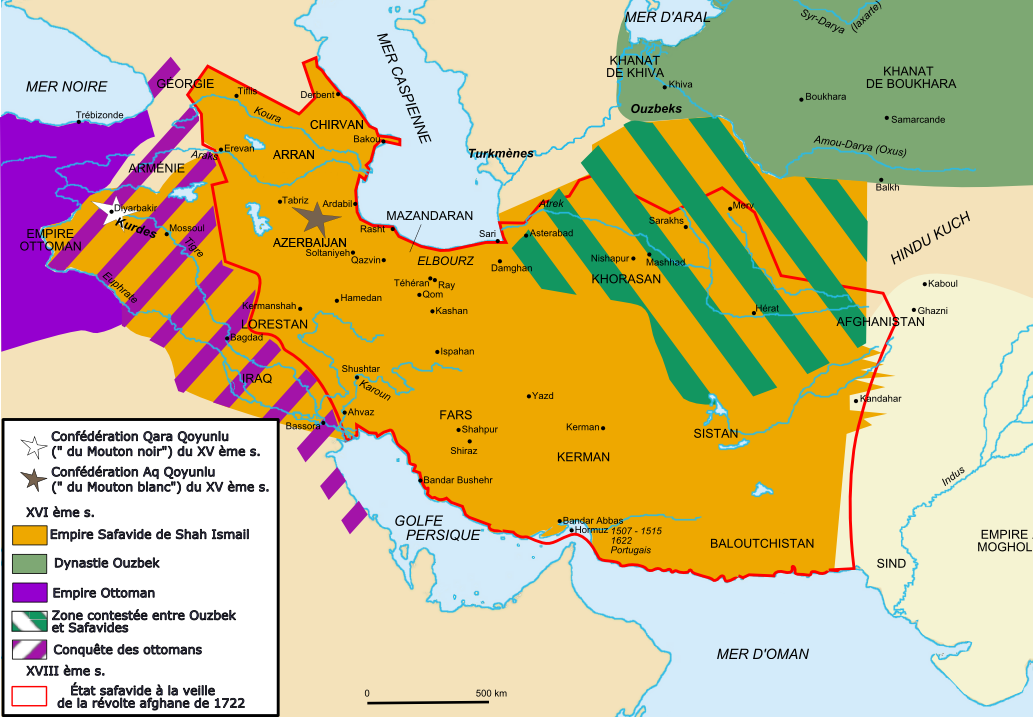 Carte de l'Empire Safavide