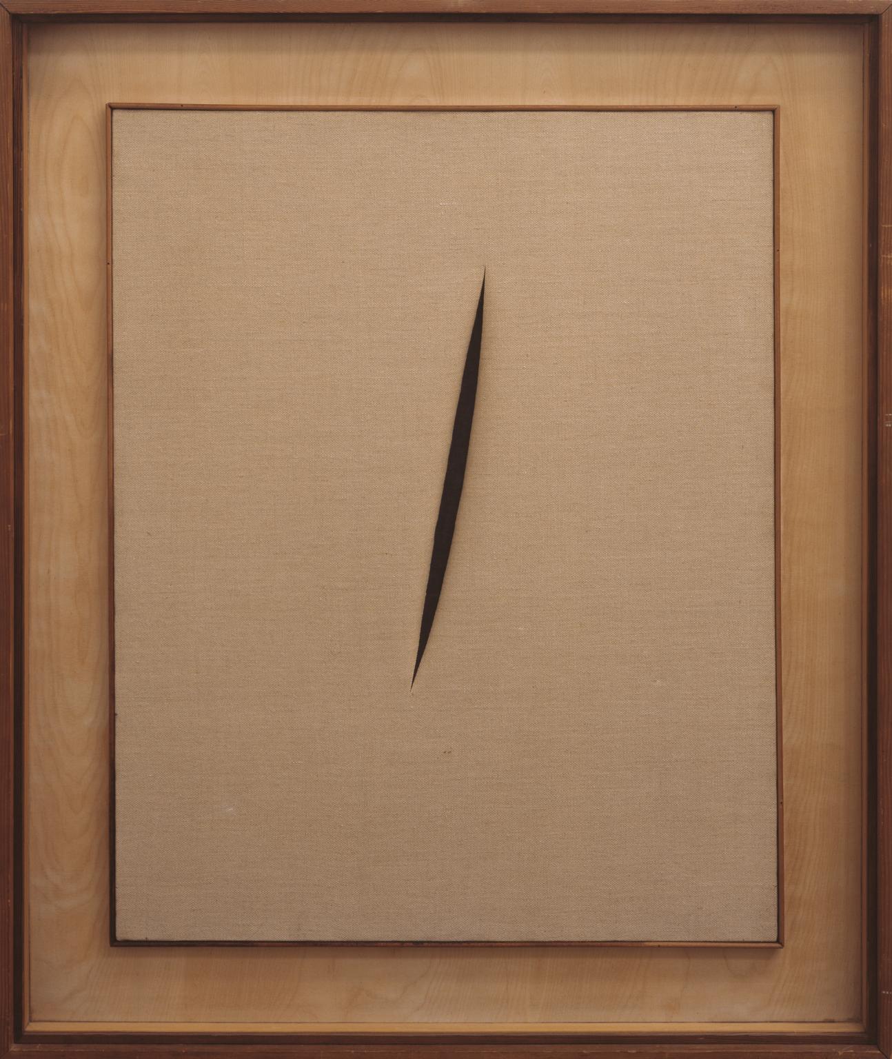 Spatial Concept 'Waiting' 1960 Lucio Fontana 1899-1968 Purchased 1964 http://www.tate.org.uk/art/work/T00694